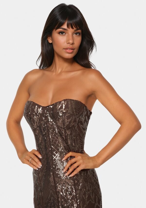 Sequin Feather Gown