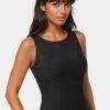 Powermesh Rhinestone Sleeveless Maxi Dress