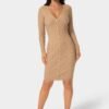 V-Neck Cardigan Midi Dress